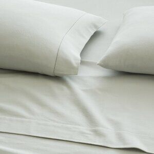 Garnet Hill Supima Cotton Flannel Sheets DOUBLE Set + Pillowcases Soft Sage